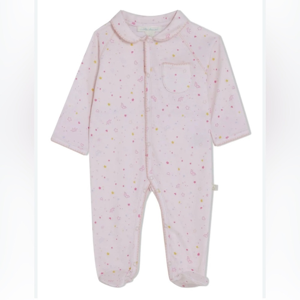 Marie Chantal Angel Wing Organic Pink Cotton Romper Size 6M